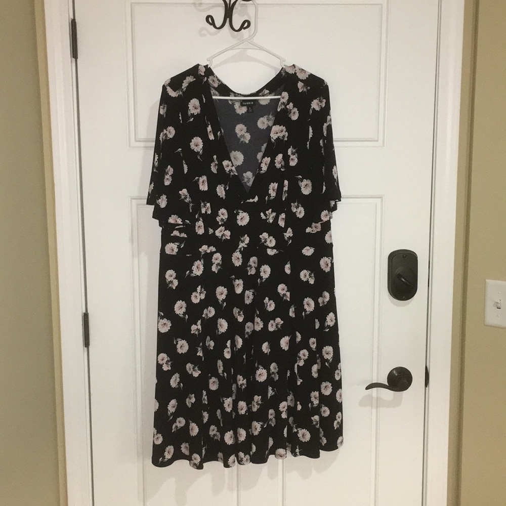 Floral Faux Wrap Dress
